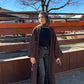 Brown Open Corduroy Abaya