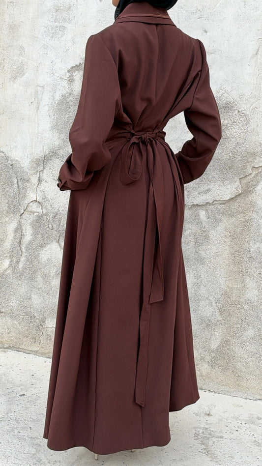 Amirah (أميرة) Brown Coat Abaya