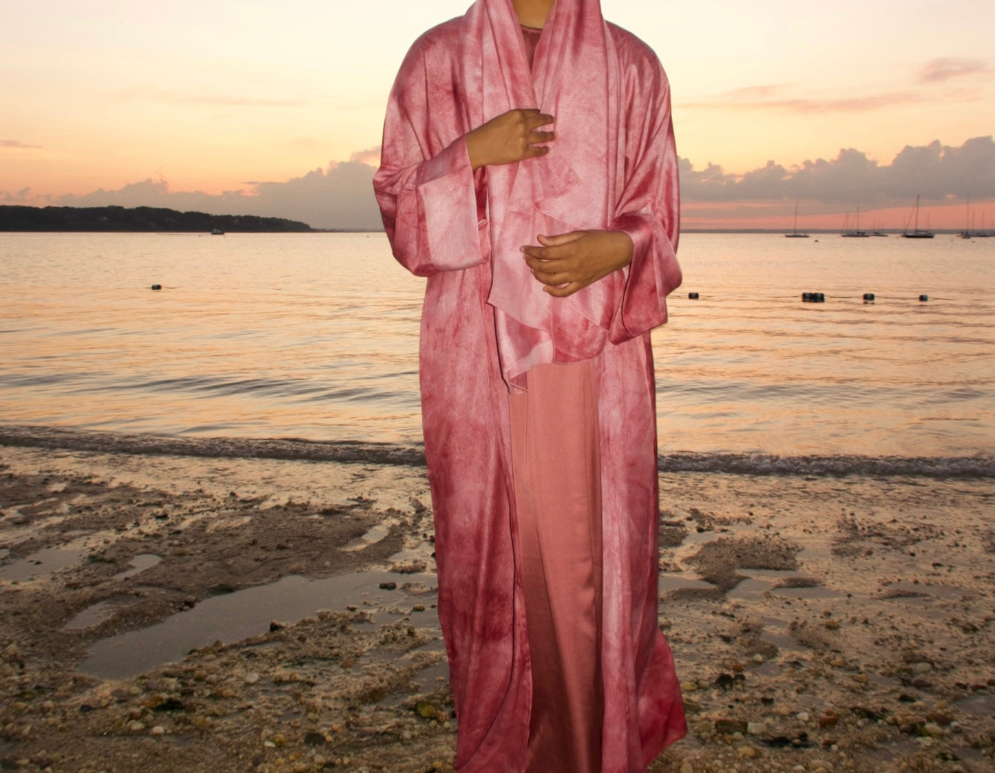 Pink Tie-Dye Abaya