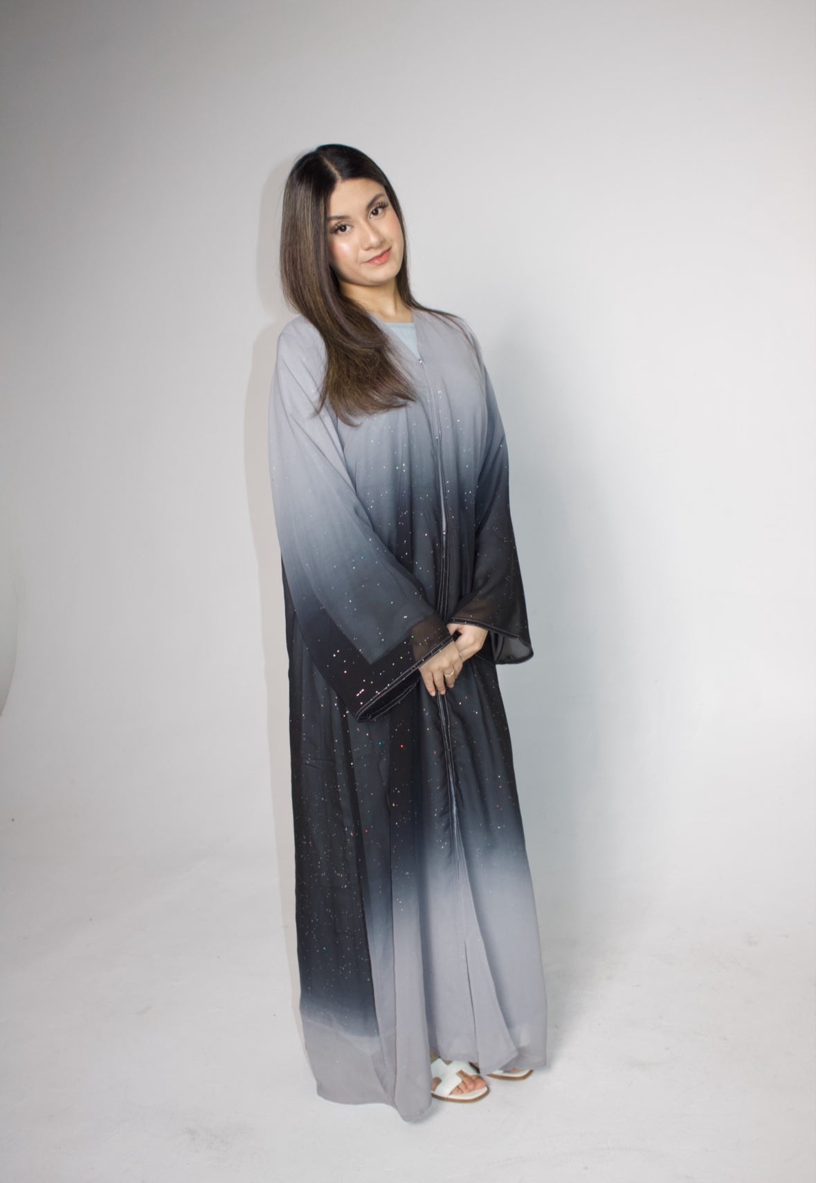 Ombré abaya (black)