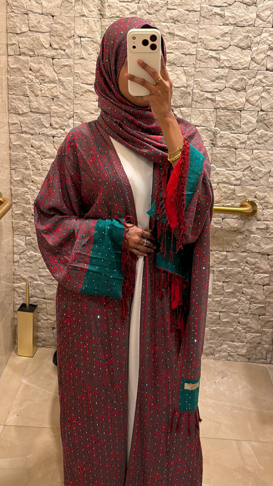 Pashmina Abaya with Stone