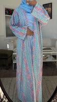 Embroidery abaya blue