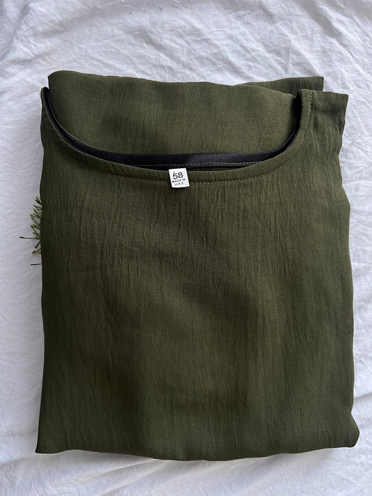 Slip dress in olive green