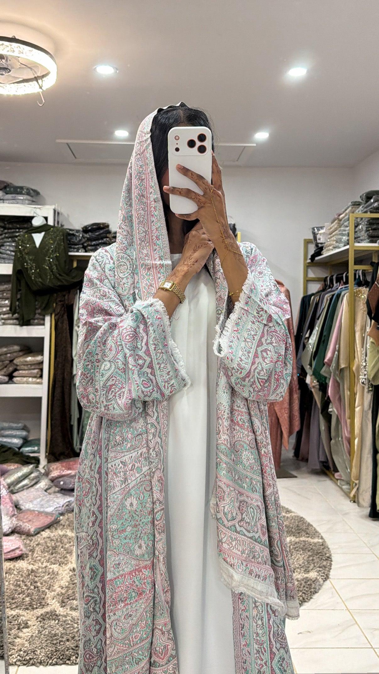 Pashmina Abaya with Stone
