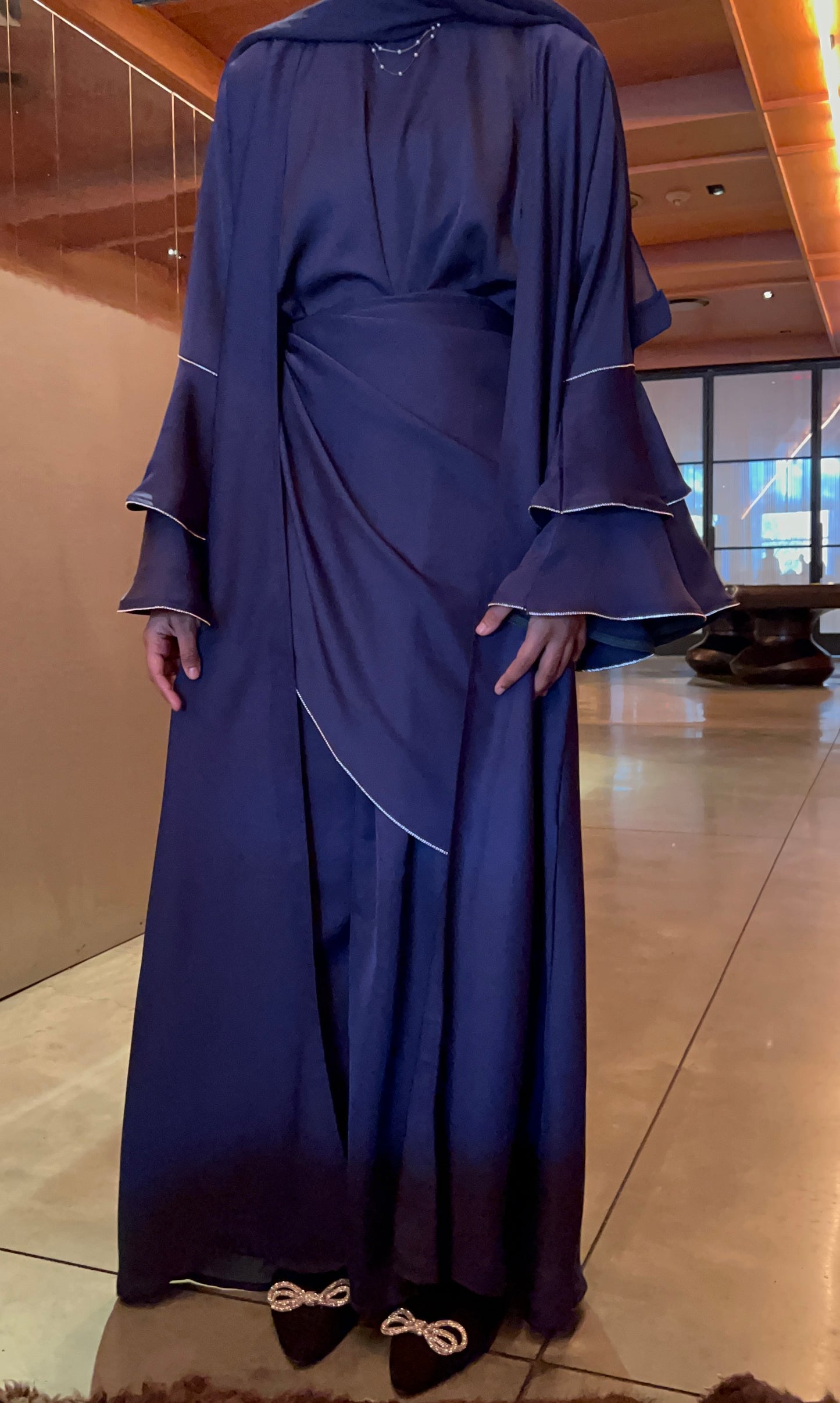 Isma Abaya in Navy Blue