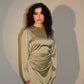 Amira Satin Dress – Sage Green