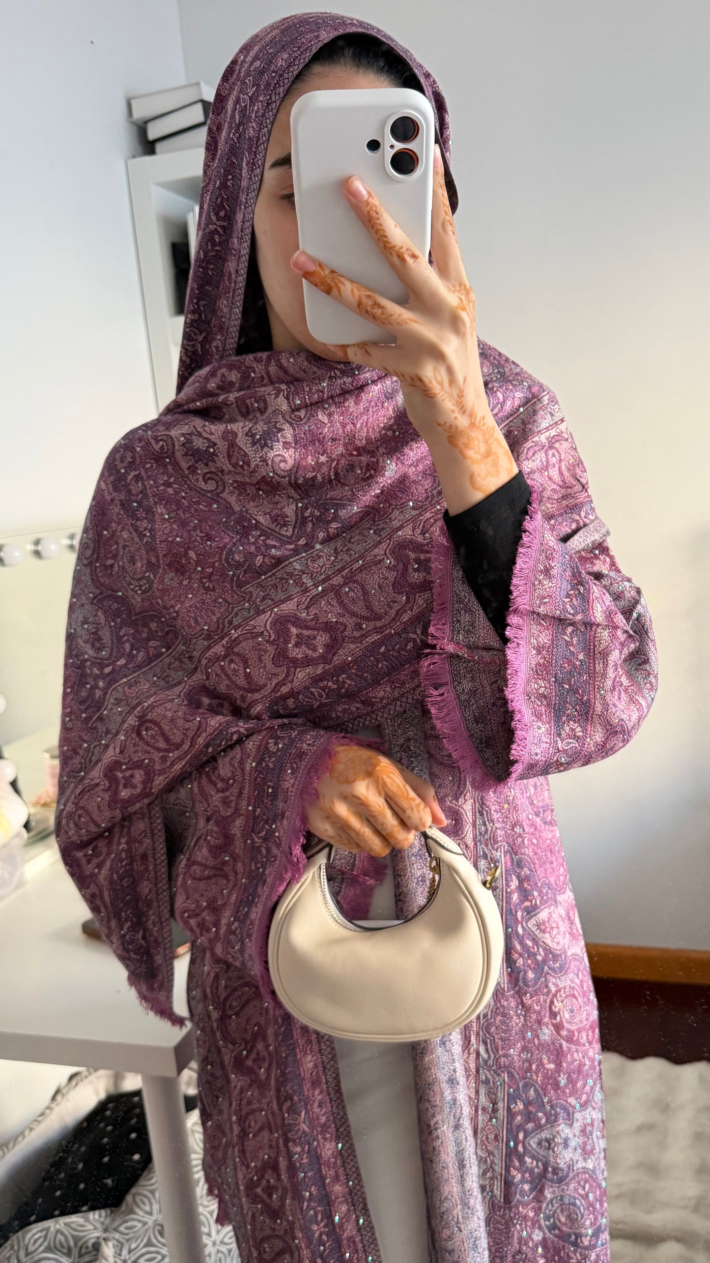 Pashmina Abaya with Stone