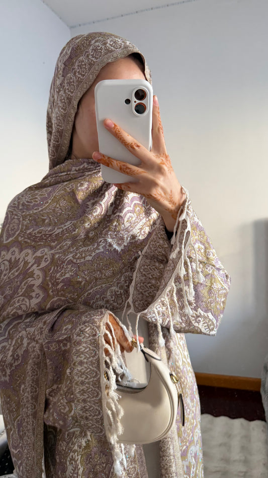 Pashmina Abaya with Stone