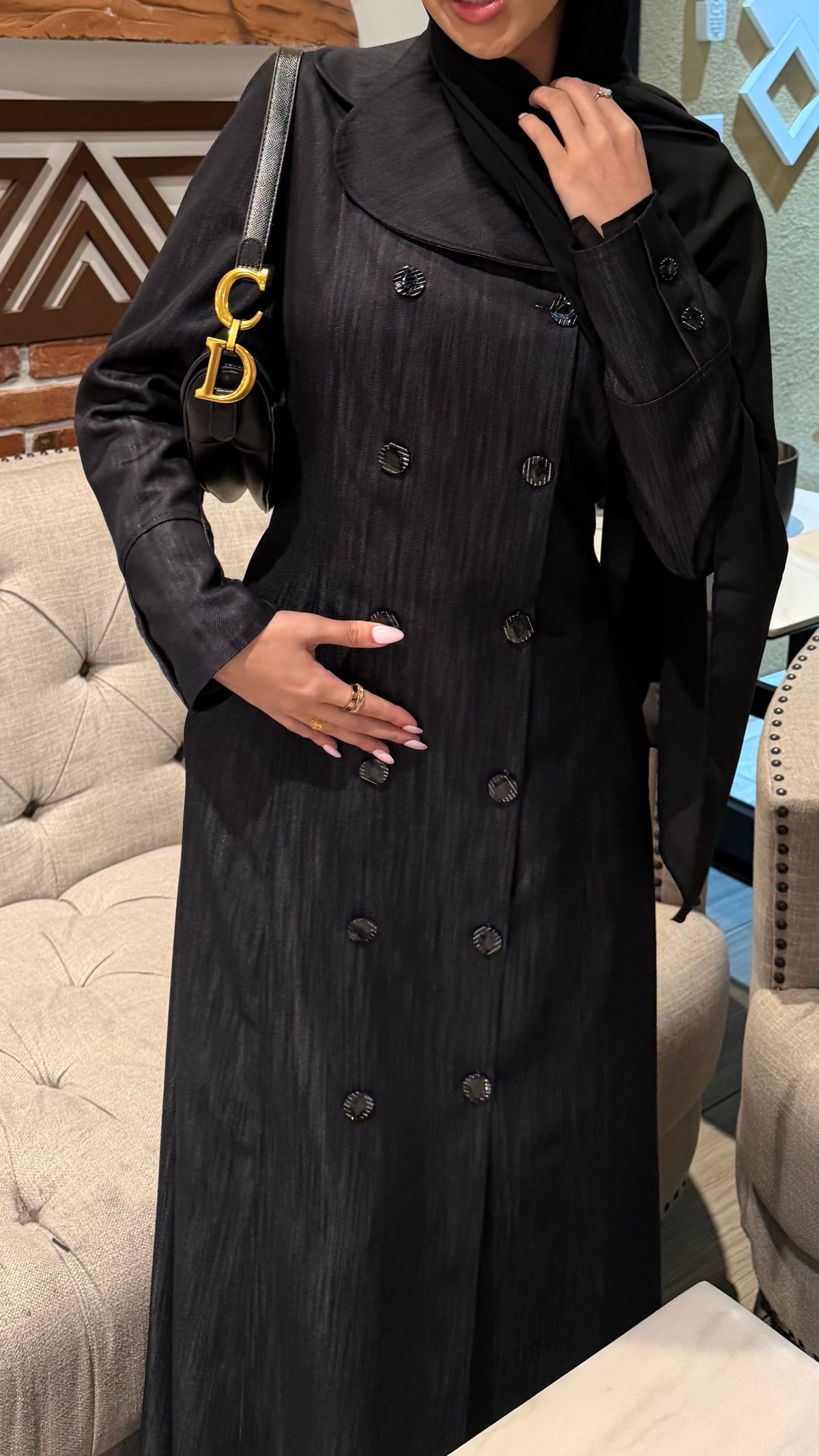 Amirah (أميرة) Denim Blue Coat Abaya