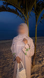 Palm tree abaya in light pink