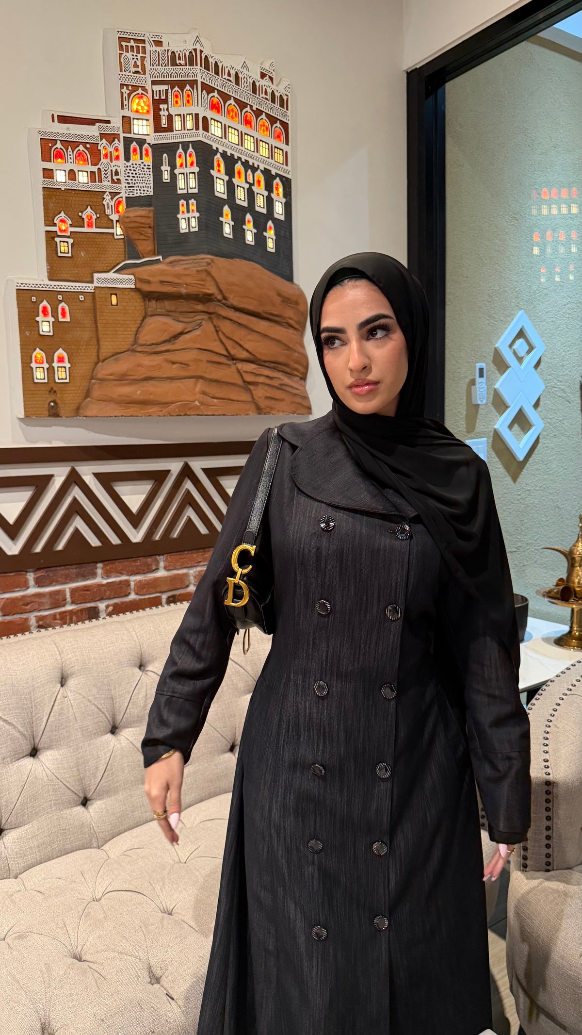 Amirah (أميرة) Denim Blue Coat Abaya