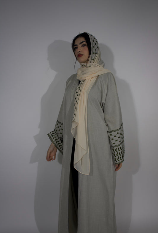 Olive Green Keffiyeh Abaya