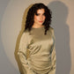 Amira Satin Dress – Sage Green
