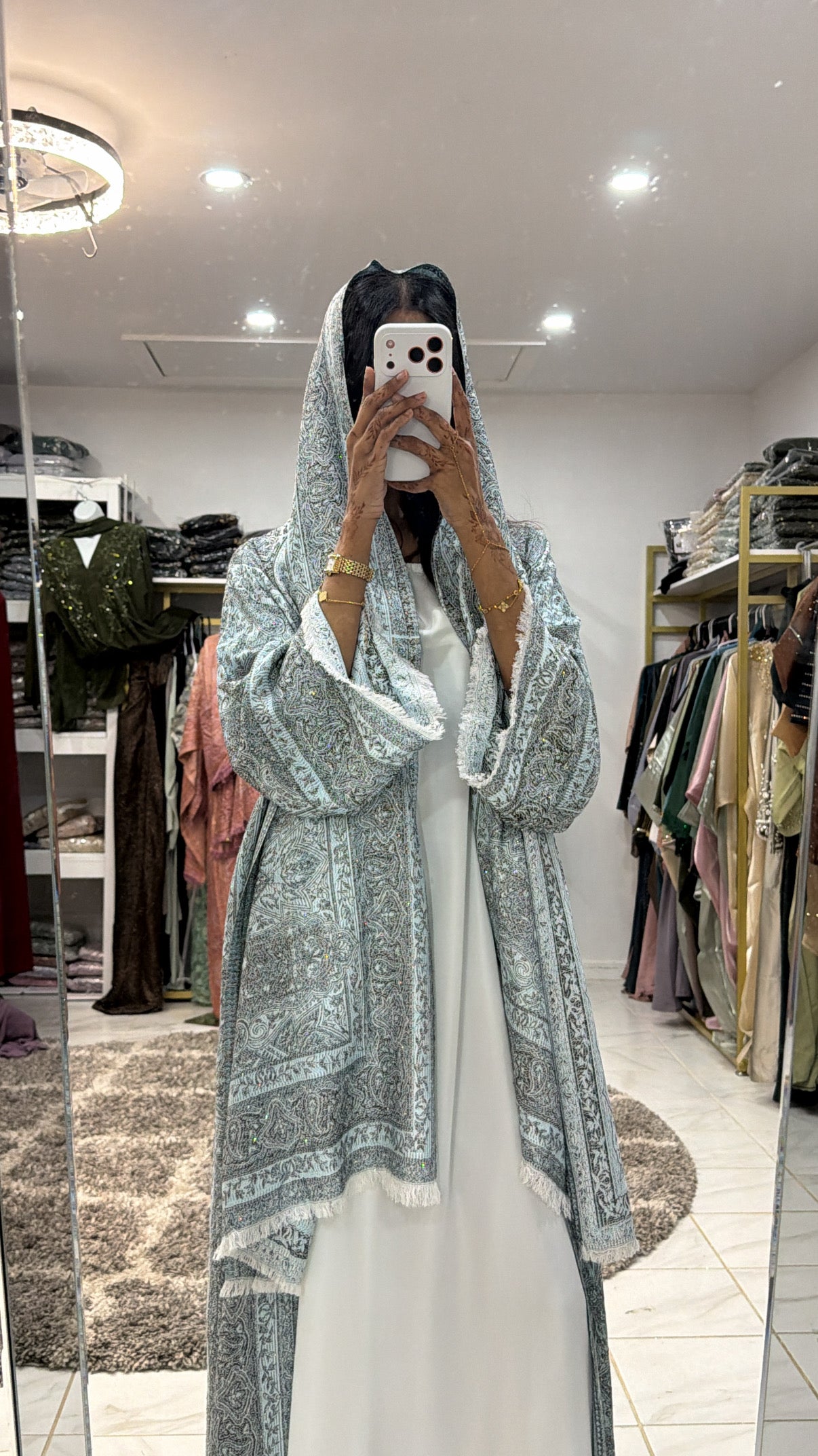 Pashmina Abaya with Stone