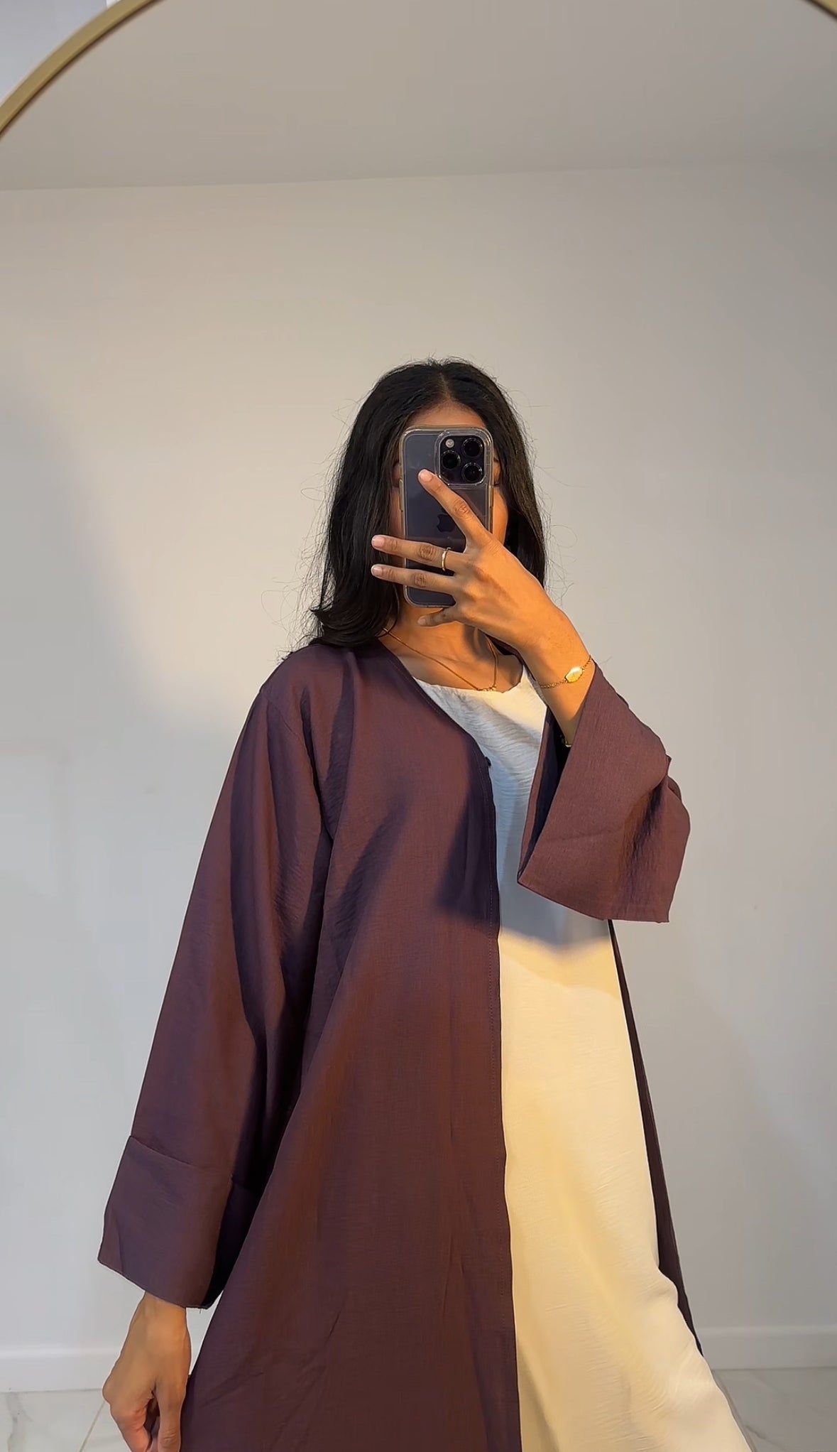 Purple Thin Linen Abaya