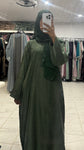 Thin Linen Slip Dress (green)