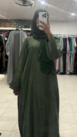 Thin Linen Slip Dress (green)