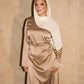 Amira Satin Dress – Gold