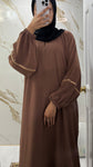 Slip dress w stone (light brown)