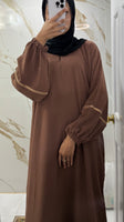 Slip dress w stone (light brown)