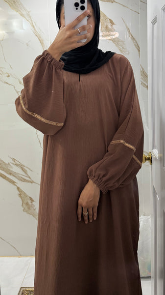 Slip dress w stone (light brown)
