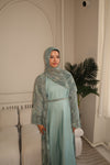 Aqua Blue Tie Dye Abaya