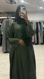 Thin Linen Slip Dress (green)
