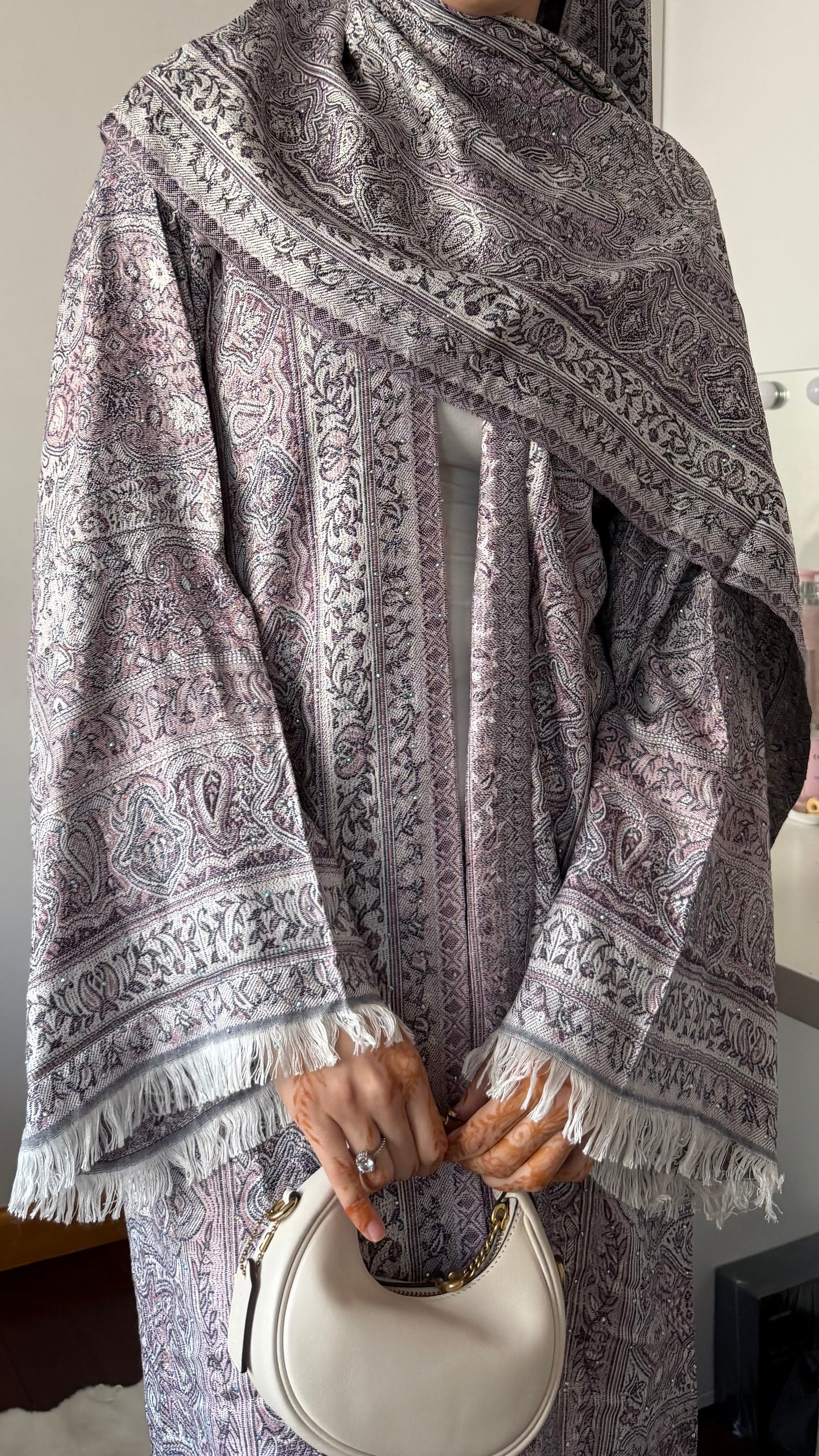 Pashmina Abaya with Stone