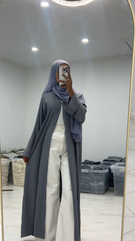 Gray Open Abaya