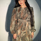 Elara Dress- Olive Marble