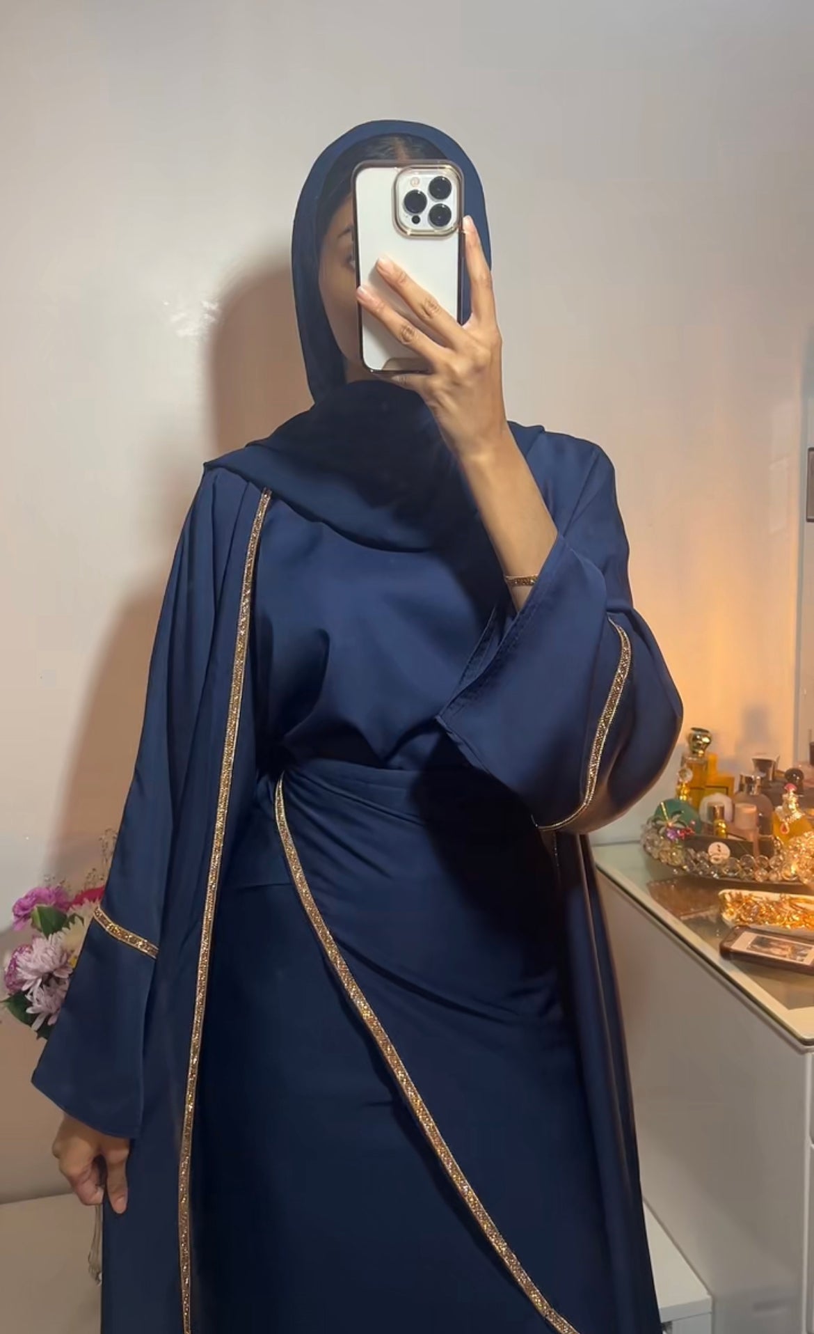 Medina Abaya in Navy Blue