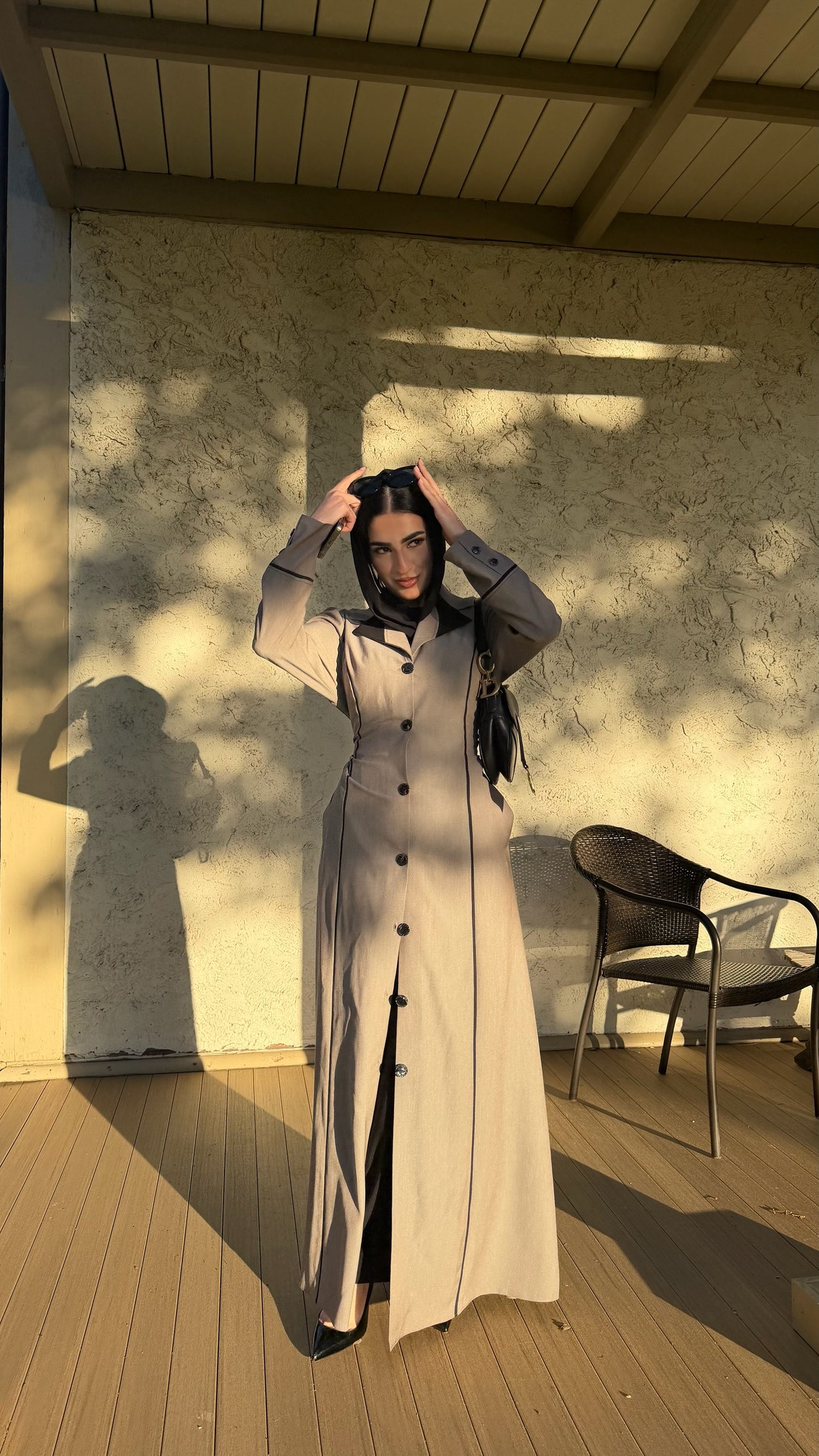 Amirah (أميرة) Light Gray Coat Abaya