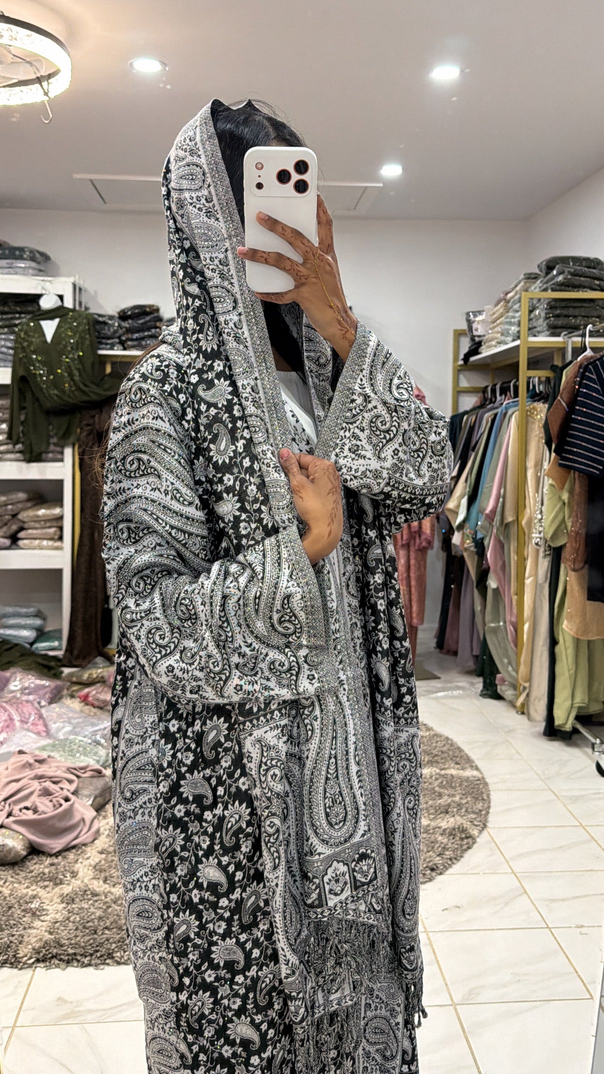 Pashmina Abaya with Stone