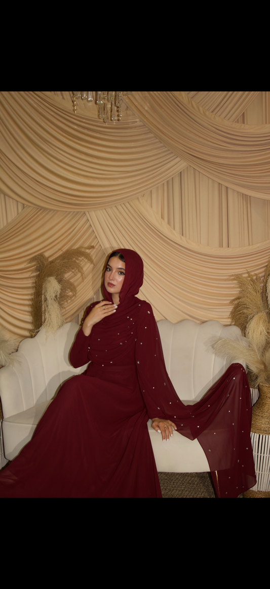 Amira Dress - Maroon