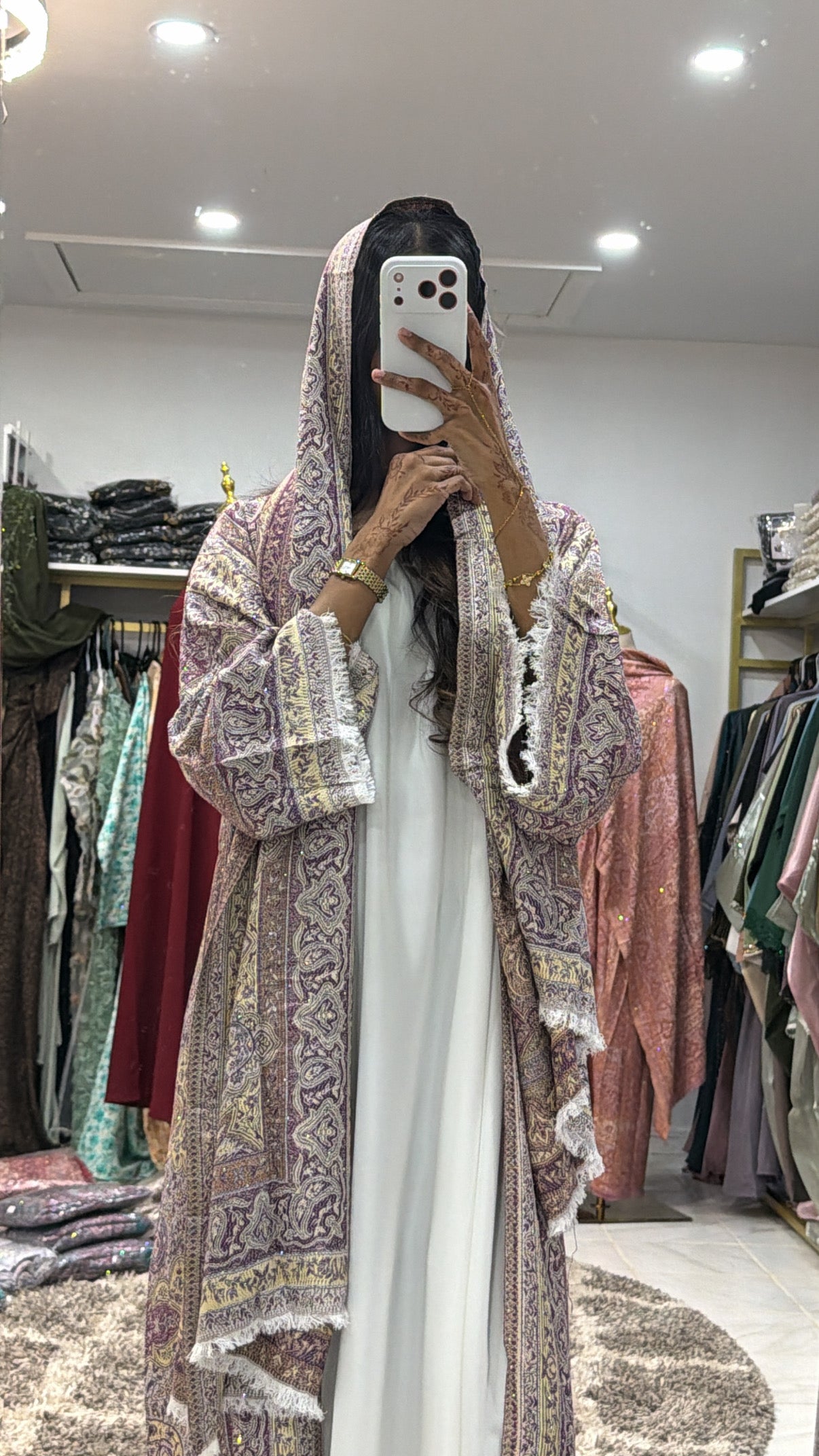 Pashmina Abaya with Stone