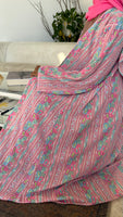 Embroidery abaya pink