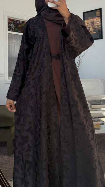 Brown butterfly abaya