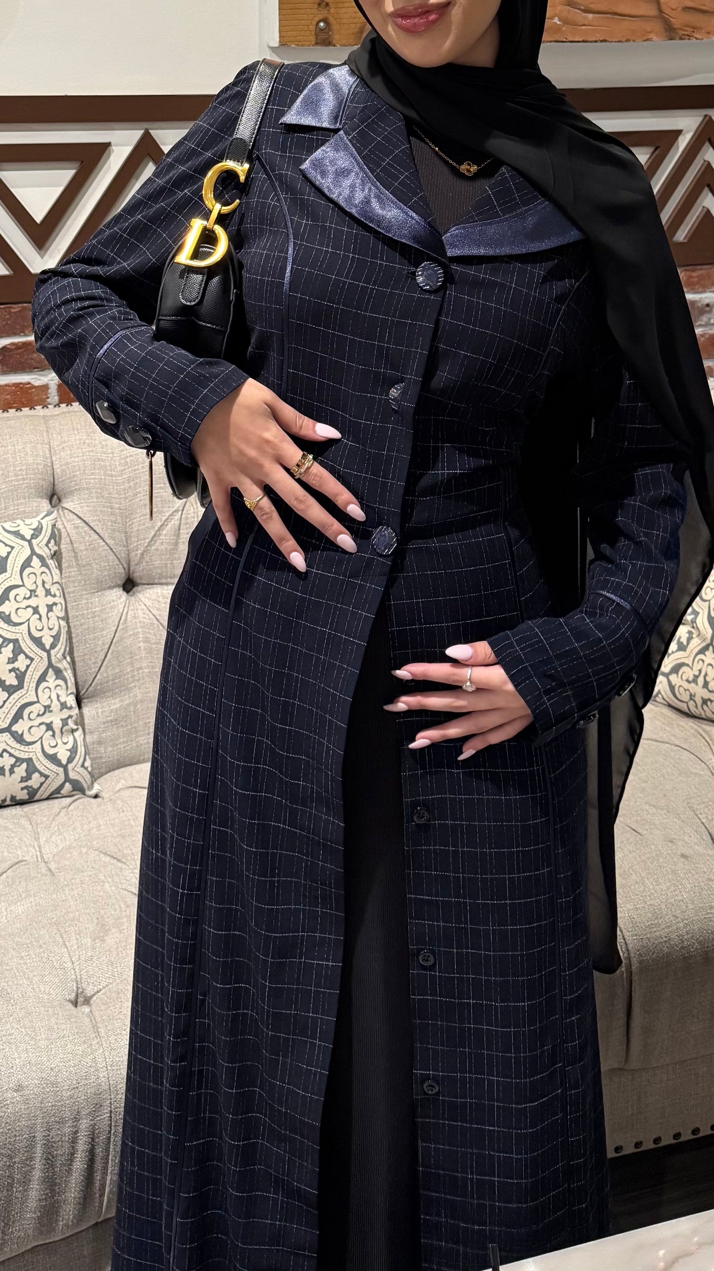 Amirah (أميرة) Navy Blue Coat Abaya