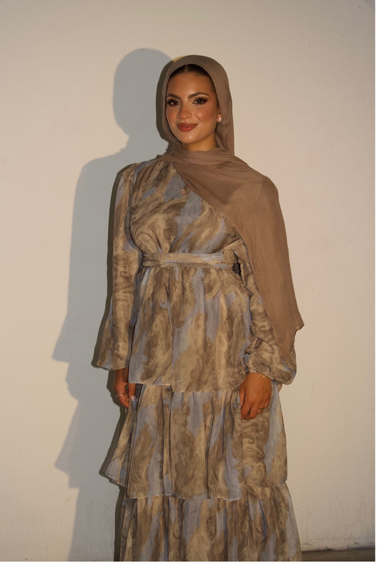 Elara Dress - Blue Marble