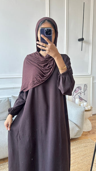 Dark Brown Cuffed Slip Dress
