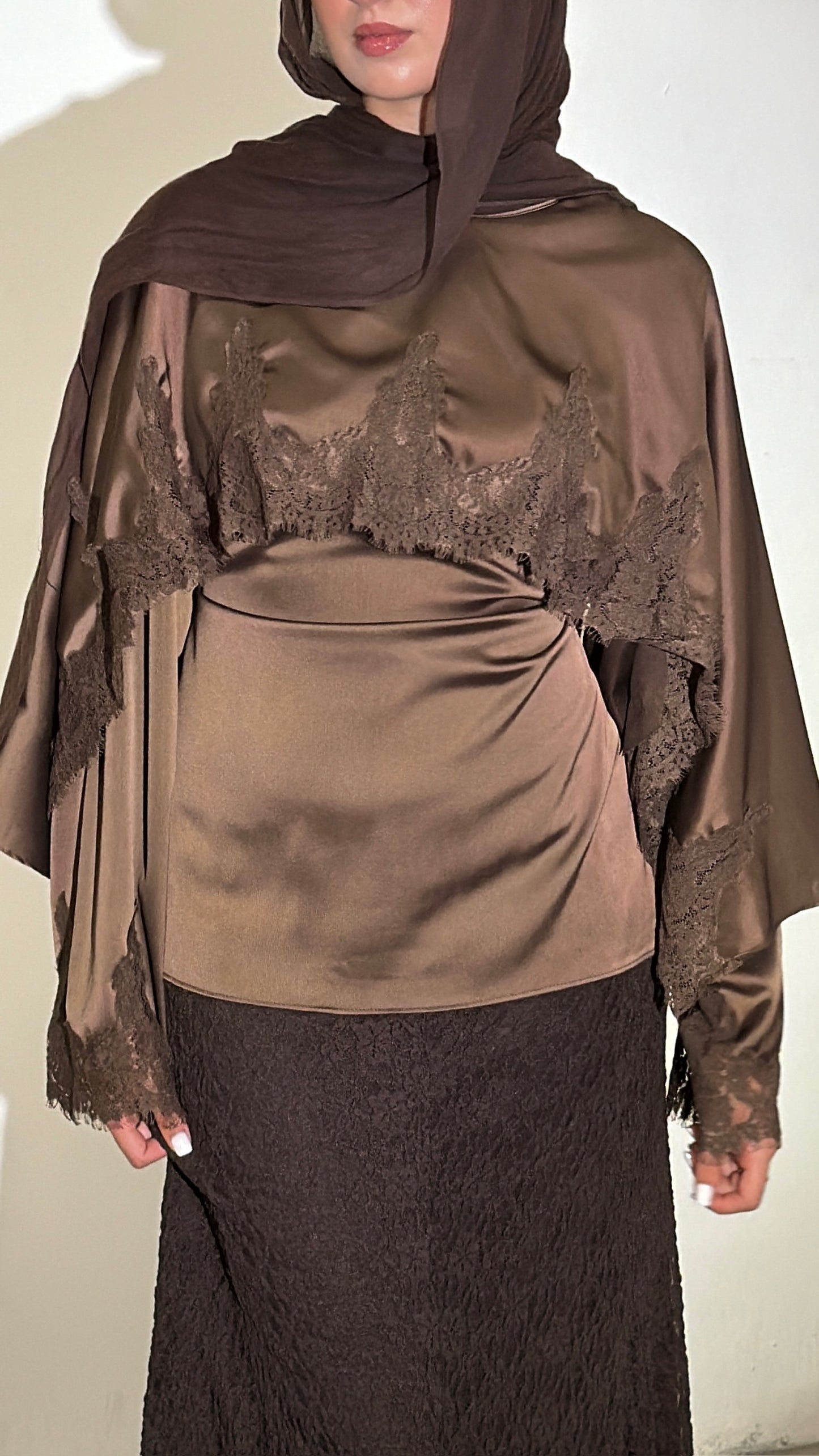 Seraphina Lace Top - Brown