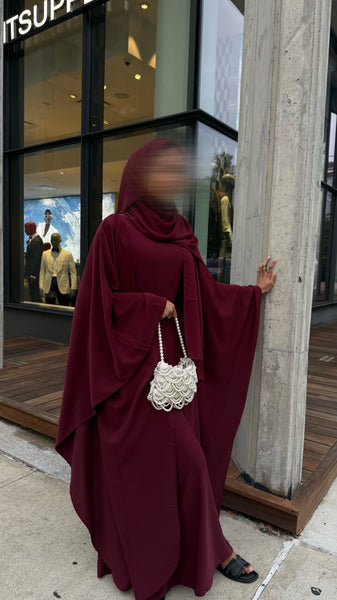 Butterfly Abaya (maroon)
