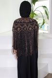 Rose and Gold Cape with Fringe Detailing