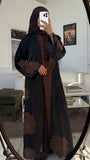 Brown flower abaya