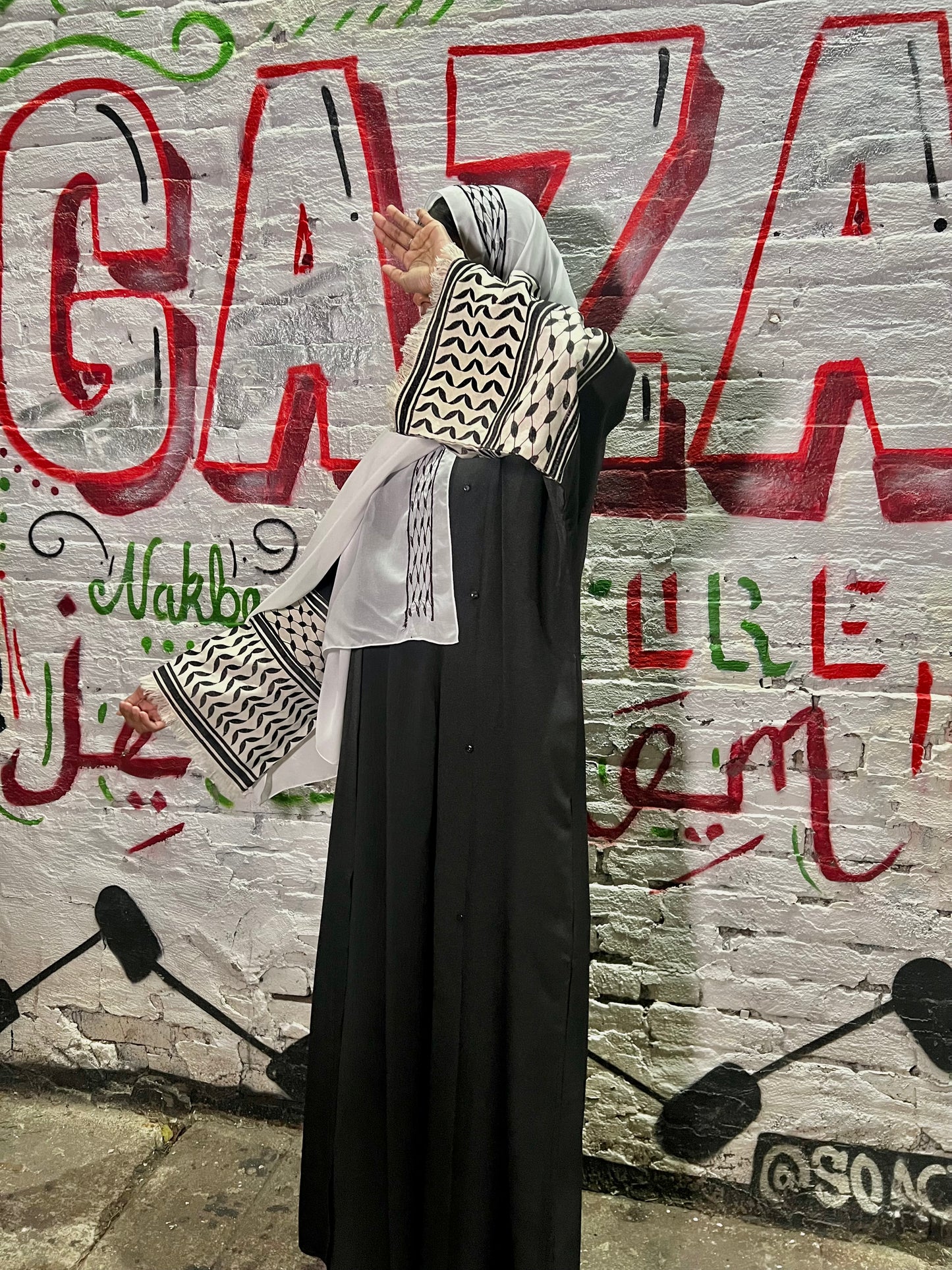 Black Keffiyeh Abaya