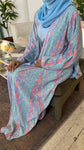 Embroidery abaya blue