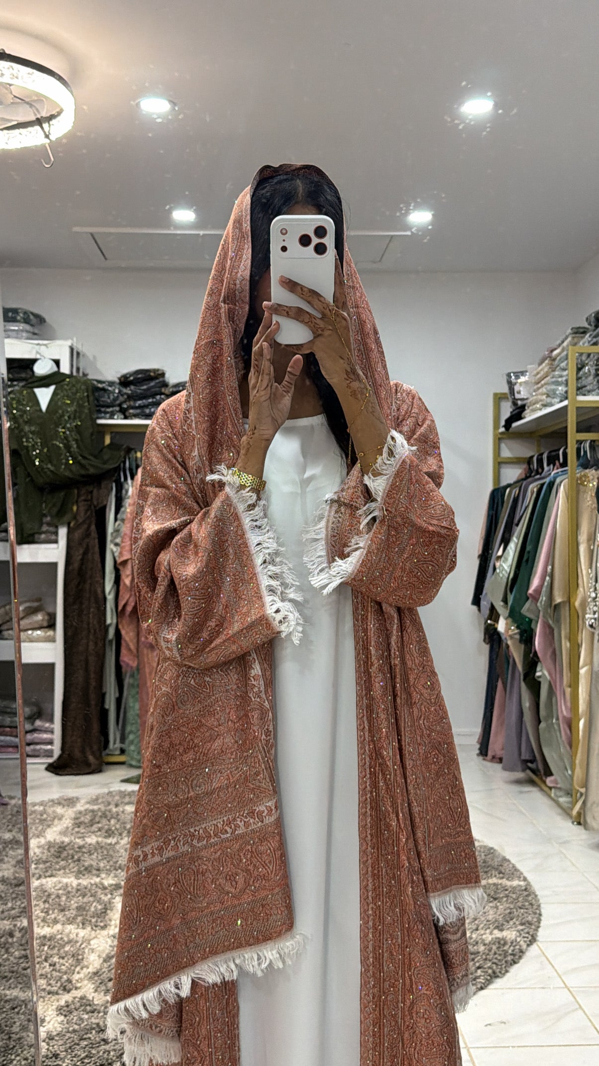 Pashmina Abaya with Stone