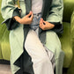 Green Reversible Linen Abaya