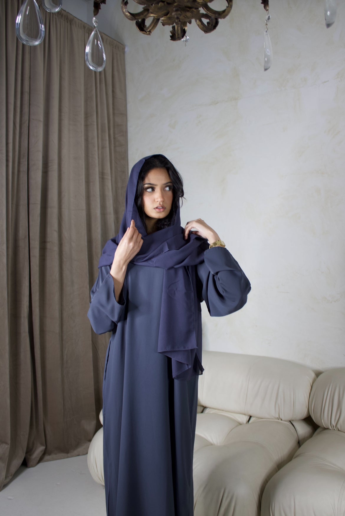 Jahara Abaya in Indigo