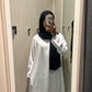 White Slip Dress Cuffed Sleeved